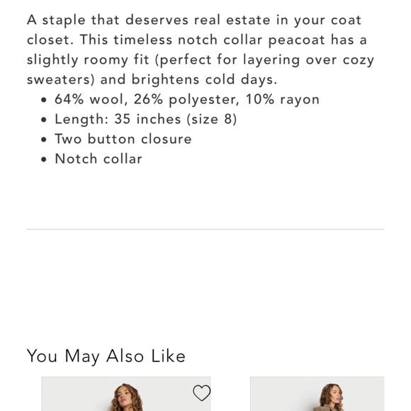 Sam Edelman NWOT navy peacoat. Retail 220. - Picture 2 of 8